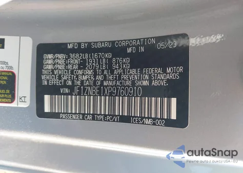 2023 Toyota Gr86 Premium из США, поврежденный, VIN JF1ZNBE1XP9760910